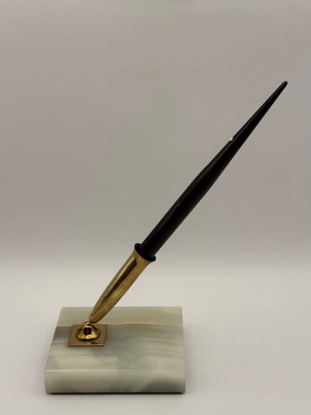 Sheaffer Snorkel Desk Fountain Pen B1215KD 2001M 14K Nib Marble Base Vintage